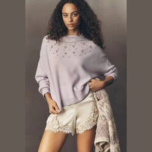 NEW Pilcro Size XL Women's The Alani Cashmere Mock-Neck Sweater Pale Violet